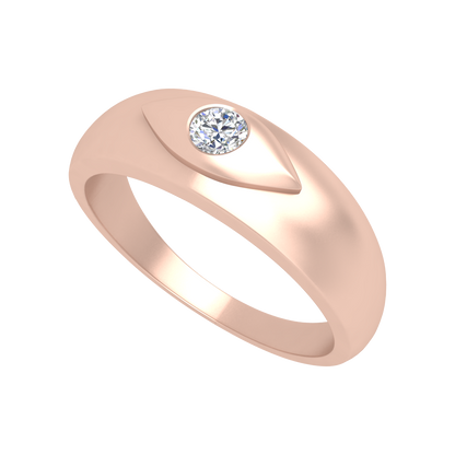 Classic Row Single Stone Ring-Color_Rose-Gold