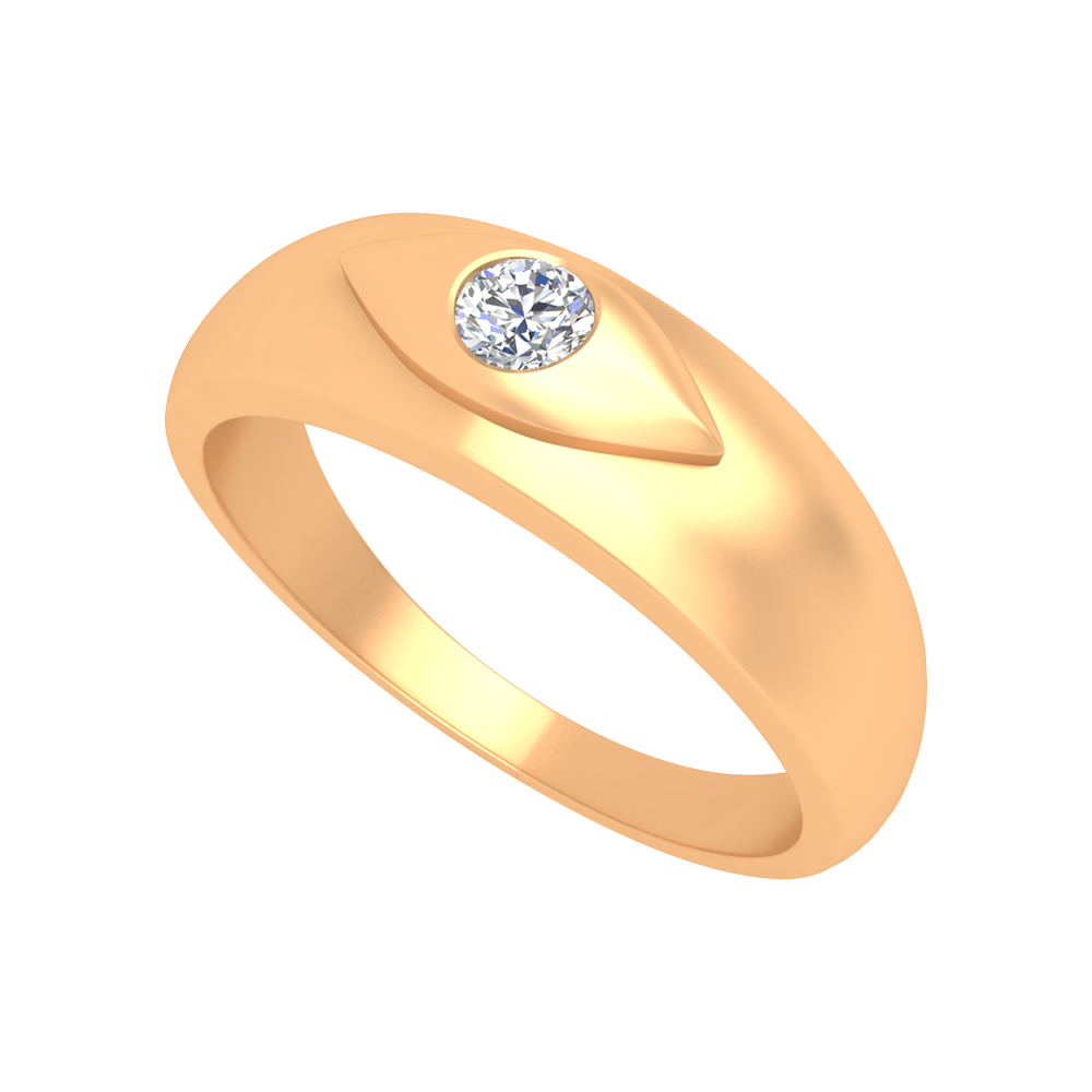 Classic Row Single Stone Ring-Color_Yellow-Gold