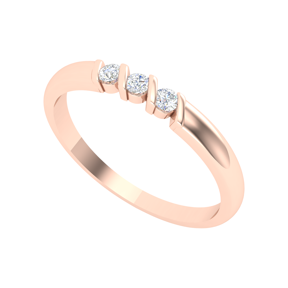 Beautiful Gala Tri Stone Ring-Color_Rose-Gold