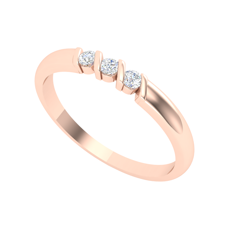 Beautiful Gala Tri Stone Ring-Color_Rose-Gold