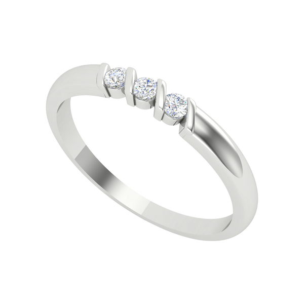 Beautiful Gala Tri Stone Ring-Color_White-Gold
