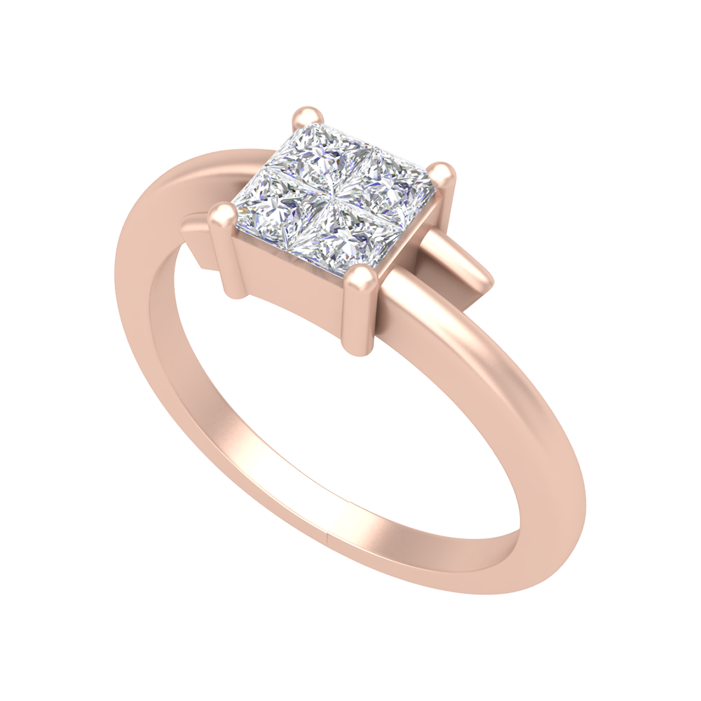 Criss Cross Solitaire Ring-Color_Rose-Gold