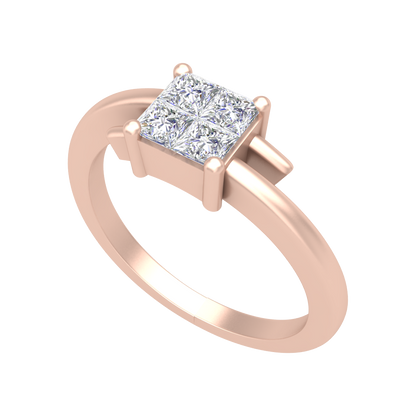 Criss Cross Solitaire Ring-Color_Rose-Gold