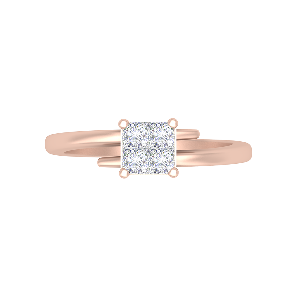 Criss Cross Solitaire Ring