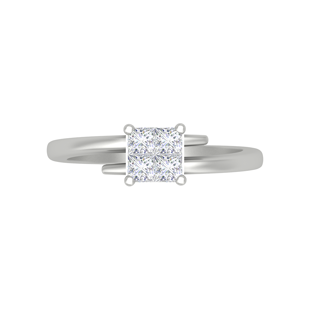 Criss Cross Solitaire Ring