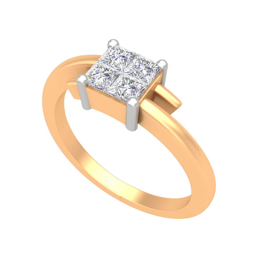 Criss Cross Solitaire Ring-Color_Yellow-Gold